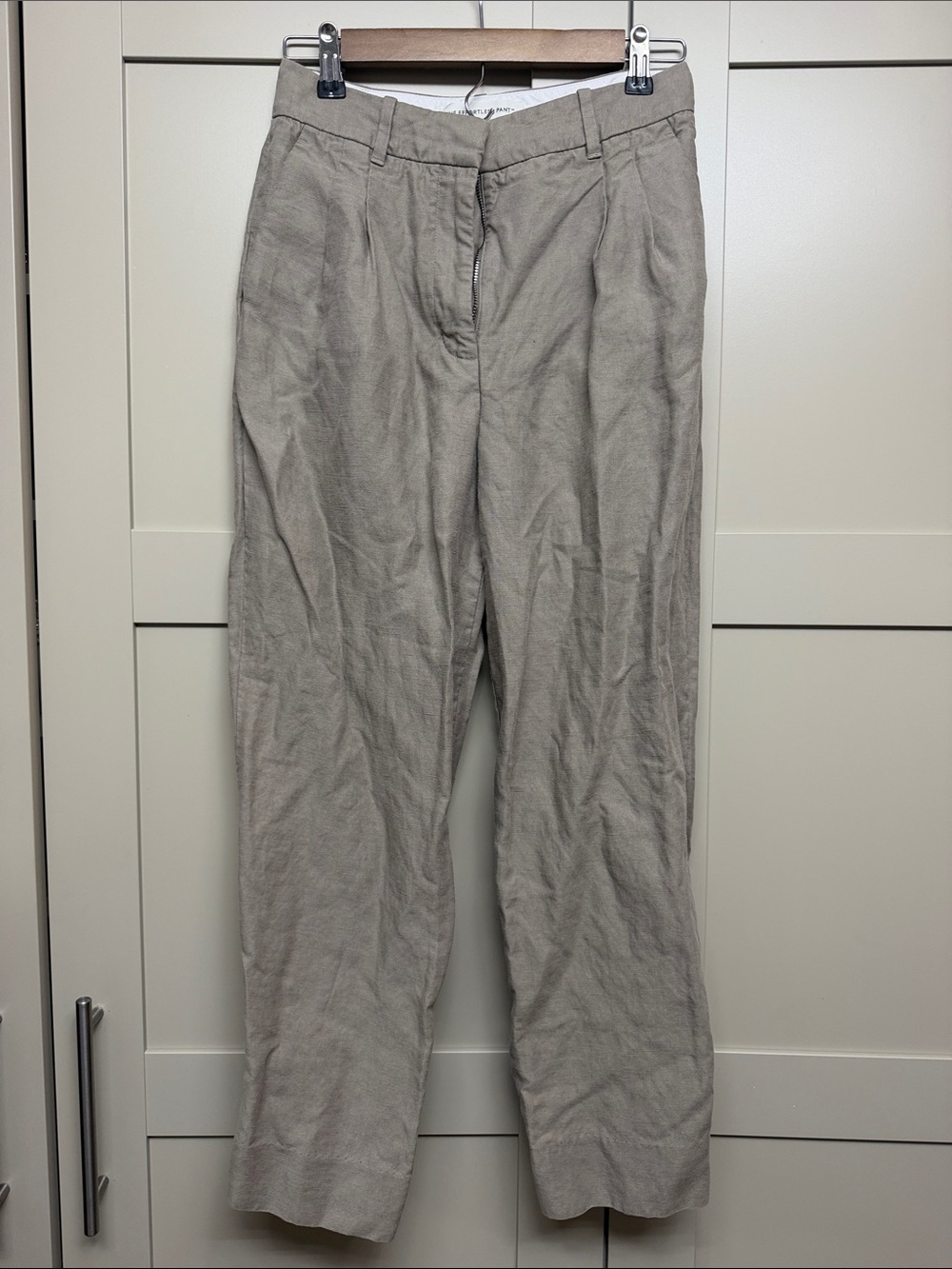 Aritzia Wide-Leg Trousers in Taupe